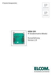 MBM-300 IP Diodenmatrix-Modul Kurzanleitung Version 2.0 - Elcom