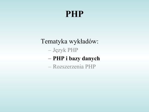 PHP i bazy danych