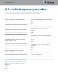 IRA Distribution Checklist - Putnam Investments