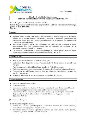95 - AS Polyvalent STAS Riez-Oraison - Conseil GÃ©nÃ©ral des Alpes ...
