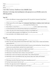SW Asia/North Africa Textbook Atlas Activity
