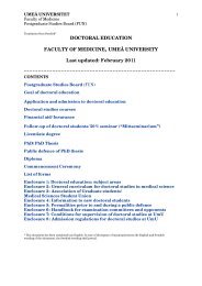 Handbook for PhD education - UmeÃ¥ universitet