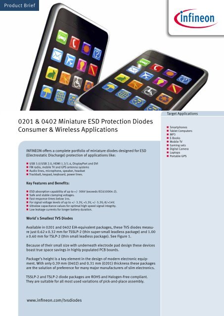 0201 & 0402 Miniature ESD Protection Diodes ... - Arrow Electronics