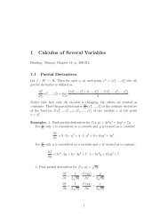 1 Calculus of Several Variables
