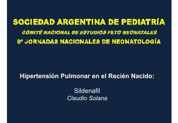HipertensiÃ³n Pulmonar en el ReciÃ©n Nacido: Sildenafil