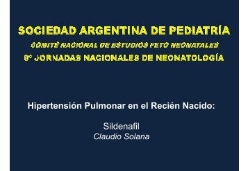 HipertensiÃ³n Pulmonar en el ReciÃ©n Nacido: Sildenafil