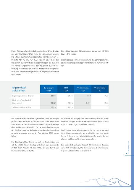 23 GeschÃ¤ftsbericht 2011 - Volksbank eG