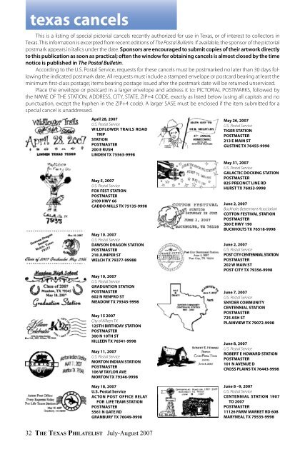 Park Cities Stamps - Texas Philatelic Association