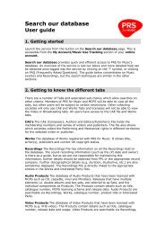 Guide To search Our Database - PRS