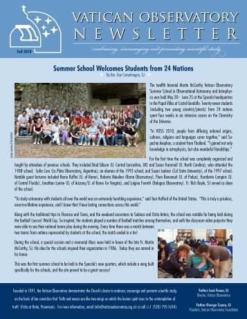 Newsletter Fall 2010 - Vatican Observatory