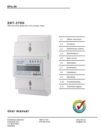 DRT-370D User manual - Elnu.se