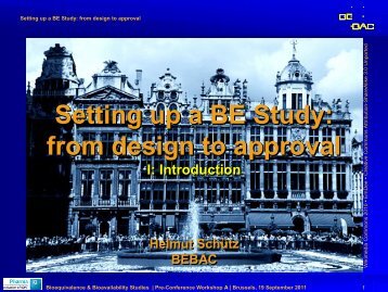 Setting up a BE Study: from design to approval - BEBAC ...