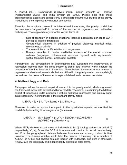 The Determinant and Trade Potential of Export of the ... - Wbiaus.org