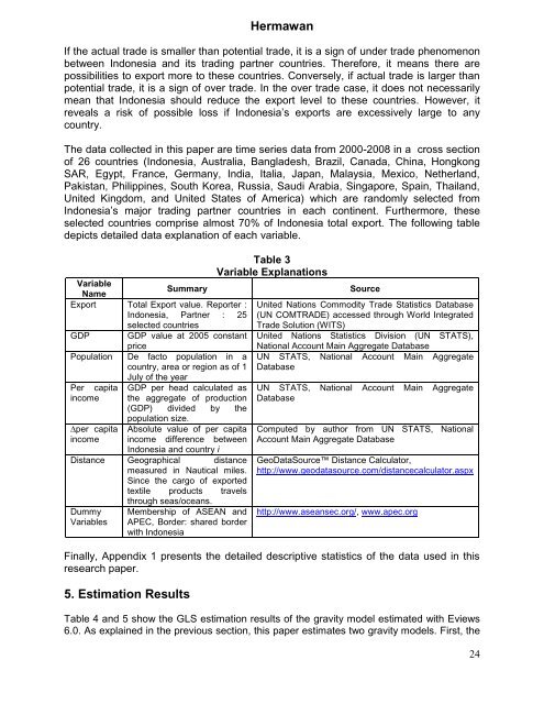 The Determinant and Trade Potential of Export of the ... - Wbiaus.org