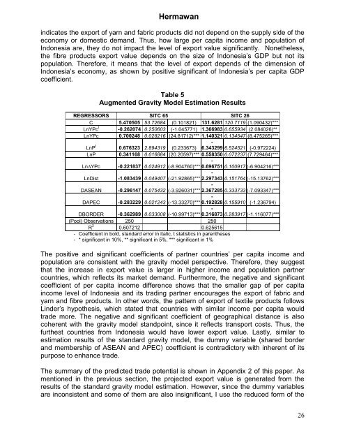 The Determinant and Trade Potential of Export of the ... - Wbiaus.org