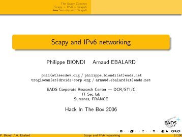 Scapy and IPv6 networking -- Philippe Biondi ... - Into.the.Void.