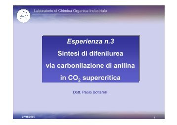 Esperienza n.3 Sintesi di difenilurea via carbonilazione di anilina in ...