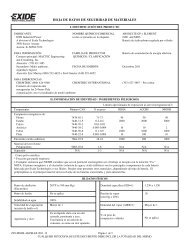 hoja de datos de seguridad de materiales - Exide Technologies