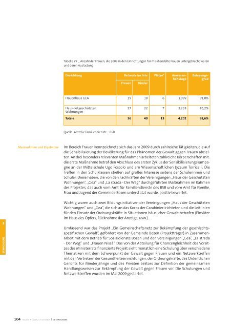 Sozialbericht 2009 - Betrieb fÃ¼r Sozialdienste Bozen