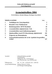 Arzneimittelliste 2004 - Zollernalb Klinikum gGmbH