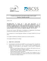 Comité sectoriel de la sécurité sociale et de la santé Section ...