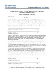 Waiver and Release of Liability - Three Rivers Community College