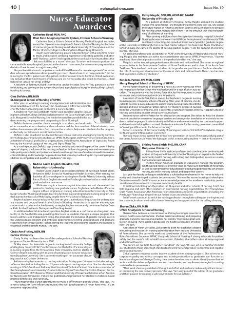 Hospital News, 10-1-2011 - Western Pennsylvania Healthcare News