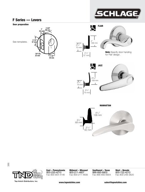 Schlage Catalog Residential - Top Notch Distributors, Inc.