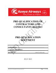 pre-qualification of contractors and consultants ... - Kenya Airways