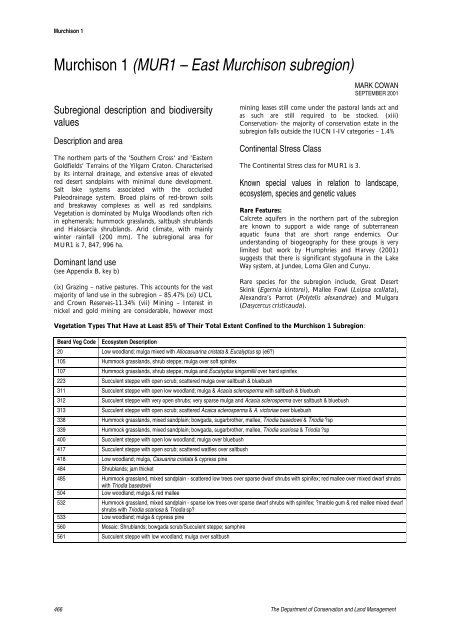 Murchison 1 (MUR1 – East Murchison subregion) - Department of ...