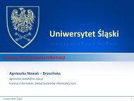 WykÅad nr 1 - ZakÅad SystemÃ³w Informatycznych - Uniwersytet ÅlÄski