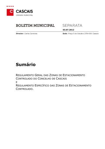 Regulamentos geral e especÃ­fico das zonas de estacionamento ...