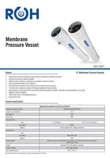 Membrane Pressure Vessel - Aventura