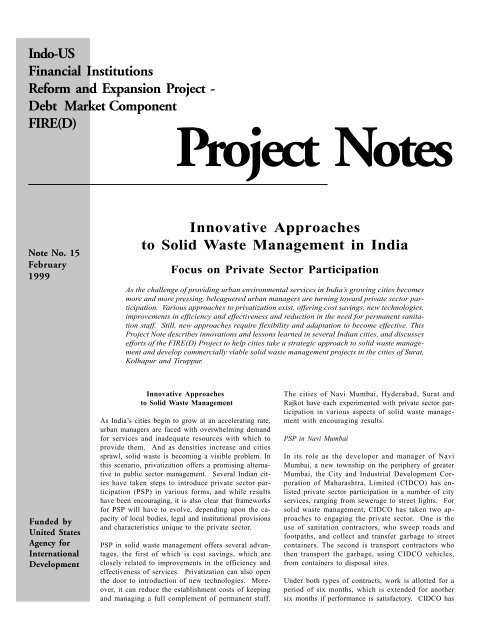 Innovative approaches to solid waste management in India