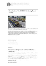 lire le communiquÃ© officiel FIA/CIK - karting 61