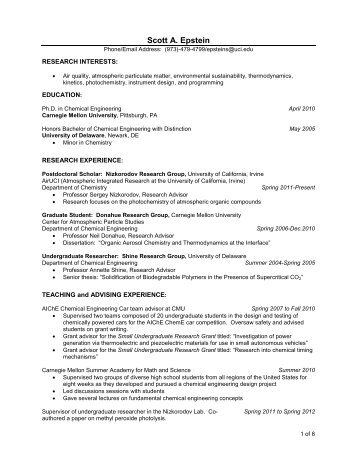 Curriculum Vitae - UCI Aerosol Photochemistry Group::Sergey ...