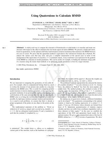 Using Quaternions to Calculate RMSD - Department of Mathematics ...