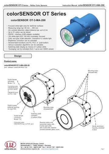 colorSENSOR OT-3-MA-200 - Micro-Epsilon