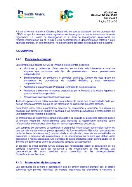 MANUAL DE CALIDAD Docencia HGCR - hgucr