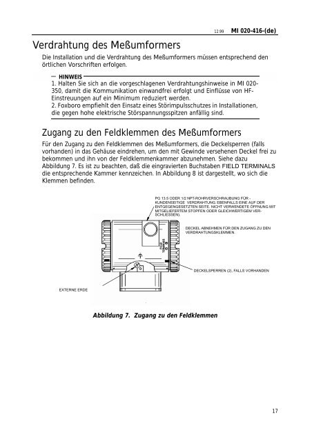 Betriebsanleitung - FOXBORO ECKARDT GmbH