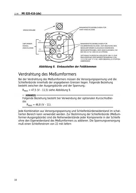 Betriebsanleitung - FOXBORO ECKARDT GmbH