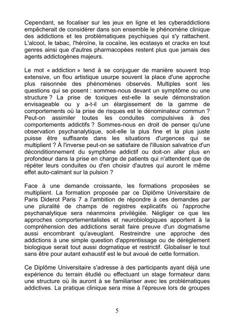 DU_Addiction11_12.pdf - UniversitÃ© Paris Diderot-Paris 7