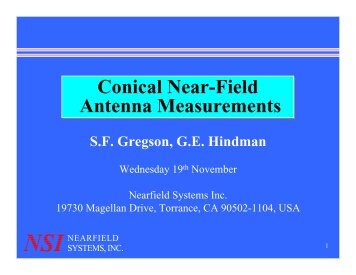 Conical Near-Field Antenna Measurements - Nearfield Systems Inc.