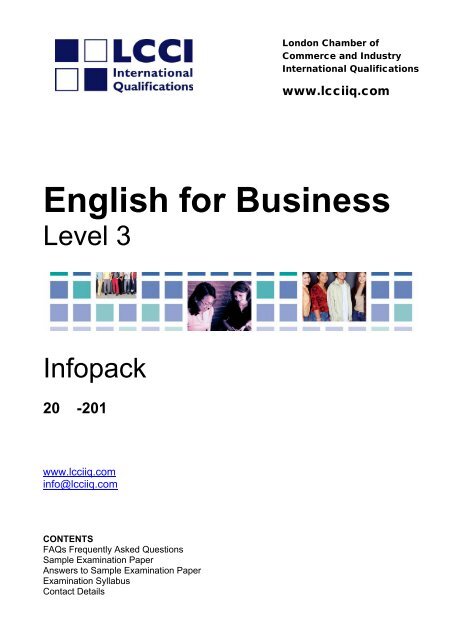 English For Business Level 3 Infopack - LCCI