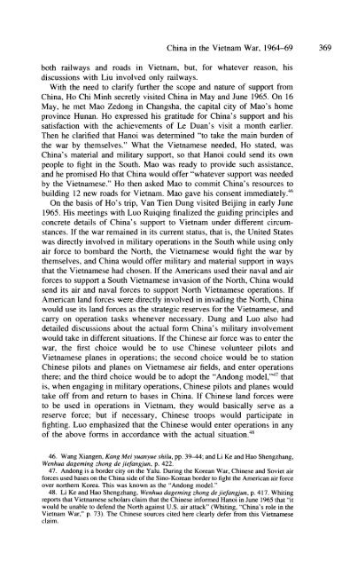 China's Involvement in the Vietnam War, 1964-69* Chen Jian