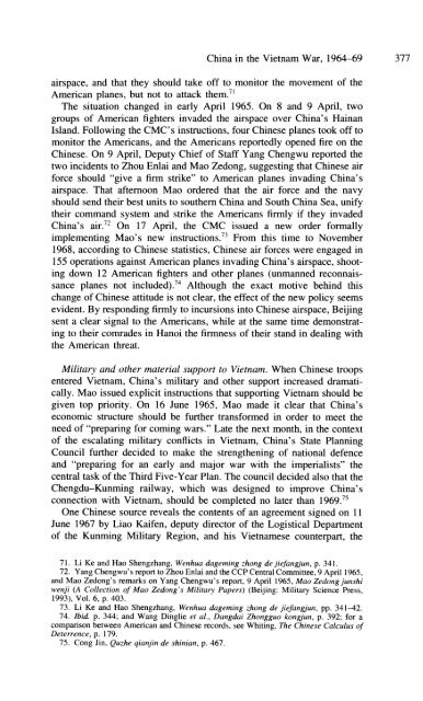 China's Involvement in the Vietnam War, 1964-69* Chen Jian