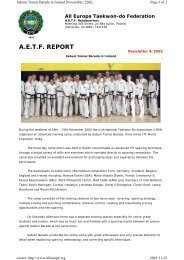 A.E.T.F. REPORT - All Europe Taekwon-do Federation