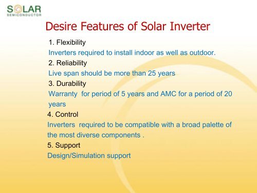 Sourcing Domestic Inverterâ Issues and Challenges - india ...