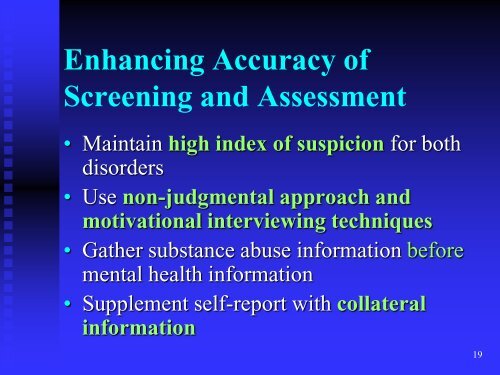 Screening And Assessment Of Co-Occurring Disorders