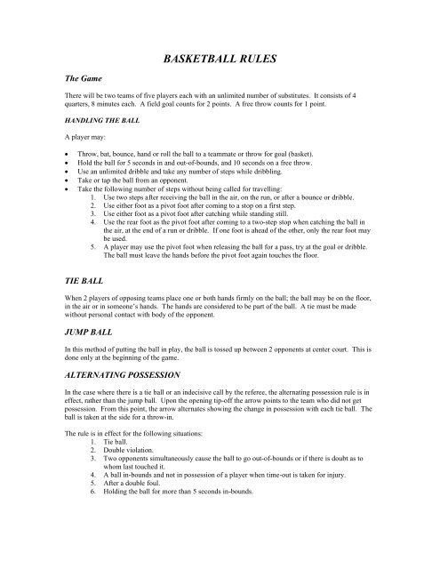 BASKETBALL RULES basketball-rules